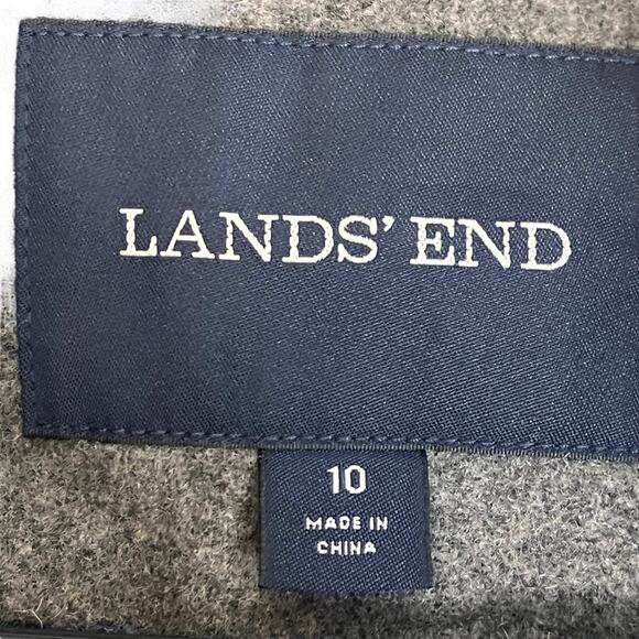 Lands End Wool Double Breasted Pea Coat Womens 10 Grey Lined Fisherman Nautical - Picture 8 of 10